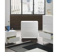 Dmora - Commode Baltimore, Commode à 3 tiroirs, Commode pour la chambre, Commode moderne, 80x40h80 cm, Blanc