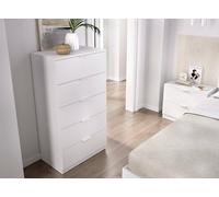 Dmora - Commode Cas, Commode Polyvalente, Commode de Chambre, Meuble avec tiroirs, 61x39 h110 cm, Blanc