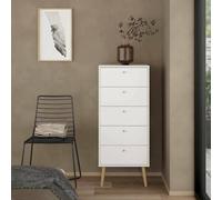 Dmora - Commode Genevieve, Commode Polyvalente, Commode de Chambre, Meuble avec Tiroirs, 50x39 h120 cm, Blanc