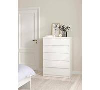 Dmora - Commode Georgette, Commode Polyvalente, Commode de Chambre, Meuble avec tiroirs, 77x50 h111 cm, Blanc