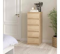 Dmora - Commode Joelle, Commode Polyvalente, Commode de Chambre, Meuble avec Tiroirs, 50x40 h111 cm, Chêne Clair