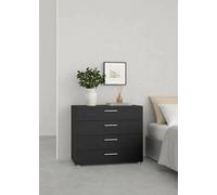 Dmora - Commode Marinette, Commode Polyvalente, Commode de Chambre, Meuble avec tiroirs, 80x40 h68 cm, Noir