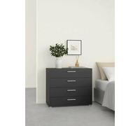 Dmora - Commode Marinette, Commode Polyvalente, Commode de Chambre, Meuble avec tiroirs, 80x40 h68 cm, Noir