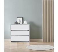 Dmora - Commode Newport, Commode avec 3 tiroirs, Commode basse pour intérieurs de garde-robe, Commode moderne, 60x44h57 cm, Blanc