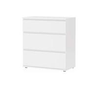 Dmora - Commode Pomme, Commode polyvalente, Commode de chambre, Meuble avec tiroirs, 77x40 h84 cm, Blanc