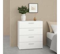 Dmora - Commode Valerie, Commode Polyvalente, Commode de Chambre, Meuble avec tiroirs, 70x40 h82 cm, Blanc