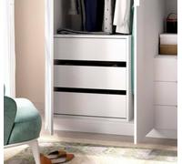 Dmora hebdomadaire Vinson, pour intérieur d'armoire, Commode pour Chambre à Coucher avec 3 tiroirs, 60 x 40 x 60 cm, Blanc, Panneau mélaminé 16 mm