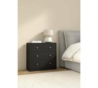 Dmora - Commode Vivienne, Commode Polyvalente, Commode de Chambre, Meuble avec tiroirs, 72x30 h68 cm, Noir