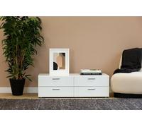 Dmora - Commode Waterford, Commode Polyvalente, Commode de Chambre, Meuble avec tiroirs, 111x52 h35 cm, Blanc