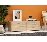 Dmora - Commode Waterford, Commode Polyvalente, Commode de Chambre, Meuble avec tiroirs, 111x52 h35 cm, Chêne Clair