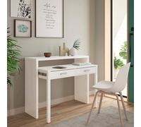 Dmora Console de bureau, amovible, 87,5 x 98,5 x 36 cm, blanc, unique