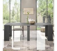 Dmora Console extensible Compton 90 x 51 x 78h cm noir anthracite 10 places extensible, mécanisme d'extension rallonges centrales