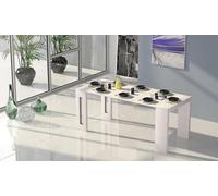 Dmora - Console extensible Glicine, Table à manger extensible, Console polyvalente avec rallonges, 100% Made in Italy, 186x80h76 cm, Blanc