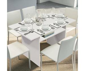 Dmora - Console extensible lavande, Table à manger avec ouverture pliante, Console polyvalente extensible, 100% Made in Italy, 120x70h75 cm, Blanc