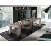 Dmora - Console Extensible Martino, Console Extensible jusqu'à 12 Places, Table avec Supports d'extension, 100% Made in Italy, 51/300x90h77 cm, Orme nacré