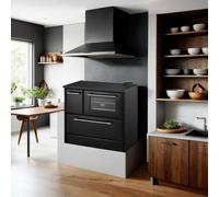 Dmora - Cuisine à Bois Dteodoran, Fourneau à Bois, Poêle de Cuisine Traditionnel, Cuisinière Vintage, Made in Italy, 87x79 h51 cm, Noir