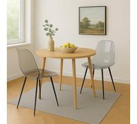 Dmora - Ensemble de 2 chaises Agate, Fauteuil Pet, Chaise de Salle à Manger Ergonomique, Siège de réunion, 53x46h81 cm, Fumée