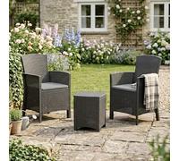 Dmora - Ensemble de Salon d'extérieur Jupiter, Ensemble de Jardin avec Coussins, Ensemble de Salon d'intérieur Effet rotin, 100% Made in Italy, Anthracite
