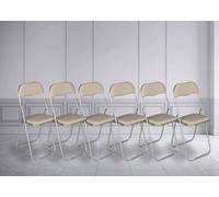 Dmora Ensemble de six chaises pliantes, couleur sable, Mesures 43 x 47 x 78 cm