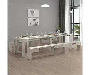 Dmora - Ensemble Table et chaises Eric, Composition Polyvalente, Ensemble avec Console et 2 bancs Extensibles, 100% Made in Italy, 66x25h45 cm, Ciment