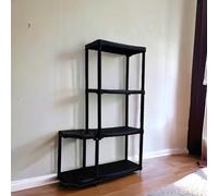 Dmora Étagère d'angle réversible avec rack de polypropylène, étagère pour intérieur ou extérieur, 100% Made in Italy, 90x30h133 cm de couleur anthracite