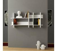 Dmora - Étagère Galandra, étagère, étagère Murale, étagère Polyvalente, 150x22h70 cm, Blanc