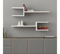 Dmora - Étagère Murale Nebulos, Étagère, Tablette Murale, Rayonnage Polyvalent, 75x22 h18 cm, Blanc