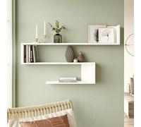 Dmora - Étagère Murale Phad, Étagère, Tablette Murale, Rayonnage Polyvalent, 120x15 h71 cm, Blanc