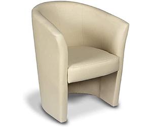 Dmora - Fauteuil Abrera, Fauteuil de salon, Siège rembourré, Chaise avec accoudoirs en simili cuir, 64x63h76 cm, Gris