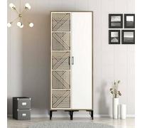 Dmora - Garde-Robe 2 Portes Algol, Meubles de Chambre, Penderie de Plain-Pied, Placard à vêtements, 80x201h48 cm, Noyer et Blanc