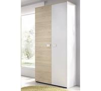 Dmora - Garde-Robe 2 Portes Auernig, Meubles de Chambre, Penderie de Plain-Pied, Placard à vêtements, 90x53 h202 cm, Blanc et Chêne Clair