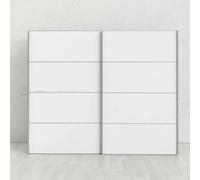 Dmora - Garde-Robe 2 Portes Calixte, Meubles de Chambre, Penderie de Plain-Pied, Placard à vêtements, 243x64 h202 cm, Blanc
