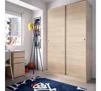 Dmora - Garde-Robe 2 Portes Denali, Cintre pour Chambre à Coucher, Armoire à Portes coulissantes, 120x50h204 cm, Chêne