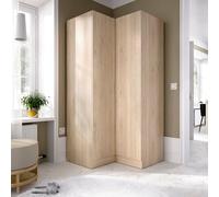 Dmora - Garde-Robe 2 Portes Elgon, Armoire d'angle pour Chambre à Coucher, Armoire d'angle, 91x93h184 cm, 91x93h184 cm, Chêne