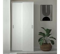 Dmora - Garde-Robe 2 Portes Elle, Meubles de Chambre, Penderie de Plain-Pied, Placard à vêtements, 78x48 h175 cm, Blanc