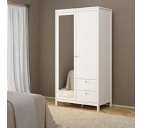 Dmora - Garde-Robe 2 Portes Ghislaine, Meubles de Chambre, Penderie de Plain-Pied, Placard à vêtements, 102x58 h199 cm, Blanc