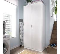Dmora - Garde-Robe 2 Portes Giovo, Cintre pour Chambre à Coucher, Armoire Polyvalente, 81x52h184 cm, Blanc