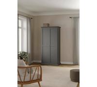 Dmora - Garde-Robe 2 Portes Juliette, Meubles de Chambre, Penderie de Plain-Pied, Placard à vêtements, 96x61 h201 cm, Gris