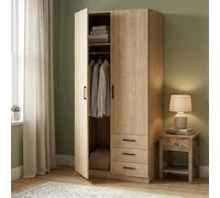 Dmora - Garde-Robe 2 Portes Mare, Meubles de Chambre, Penderie de Plain-Pied, Placard à vêtements, 99x50 h200 cm, Chêne Clair