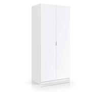 Dmora - Garde-robe 2 portes Orange, Armoire de Chambre, Meubles de Chambre avec 1 étagère et tringle à vêtements, 82x52h180 cm, Blanc