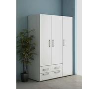 Dmora - Garde-Robe 3 Portes Batan, Meubles de Chambre, Dressing avec Portes, Armoire, Made in Italy, 120x52h170 cm, Blanc