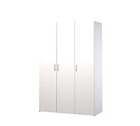 Dmora - Garde-robe 3 portes Danielle, Meubles de chambre, Penderie de plain-pied, Placard ? v?tements, 115x49 h175 cm, Blanc