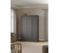 Dmora - Garde-Robe 3 Portes Justine, Meubles de Chambre, Penderie de Plain-Pied, Placard à vêtements, 139x61 h201 cm, Gris