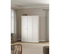 Dmora - Garde-Robe 3 Portes Justine, Meubles de Chambre, Penderie de Plain-Pied, Placard à vêtements, 139x61 h201 cm, Blanc