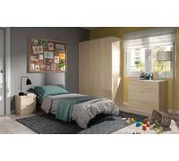 Dmora - Garde-Robe 3 Portes Warren, Armoire de Chambre à 3 tiroirs, Armoire avec 3 étagères et Tringle à vêtements, 121x52h180 cm, chêne