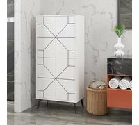 Dmora - Grande Armoire Polyvalente Muhlifain, Meubles multifonctionnels, Casier à Chaussures, Support à Chaussures pour Armoire, 63x36 h136 cm, Blanc