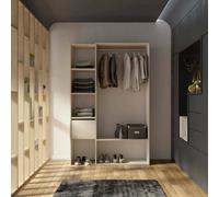 Dmora - Grande Garde-Robe Aulne, Meubles de Chambre, Penderie de Plain-Pied, Placard à vêtements, 119x40 h183 cm, Chêne Clair