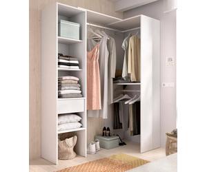 Dmora - Grande Garde-Robe Biaina, Meubles de Chambre, Penderie de Plain-Pied, Placard à vêtements, 98x42 h187 cm, Blanc