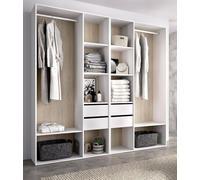 Dmora - Grande Garde-Robe Brento, Meubles de Chambre, Penderie de Plain-Pied, Placard à vêtements, 196x45 h205 cm, Blanc et Chêne Clair