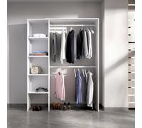 Dmora - Grande Garde-Robe Makalu, Structure pour Dressing, Cintre Ouvert, 140x40h187 cm, Blanc